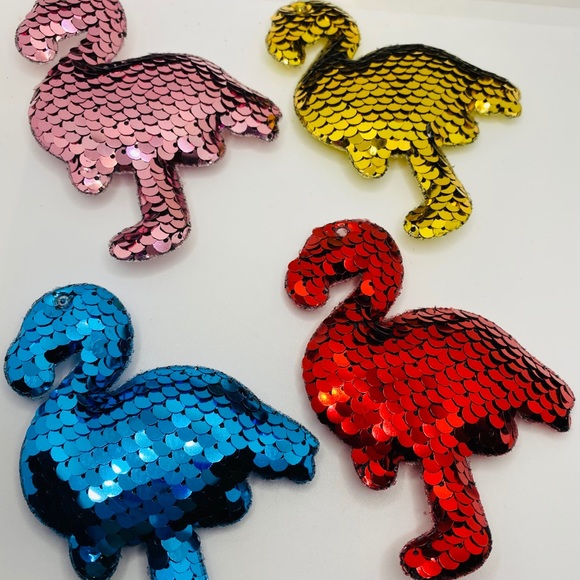 ORNAMENTS FLAMINGOS 🦩 SEQUINS!!!  4 TOTAL - Picture 12 of 14